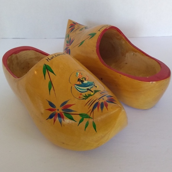 Vintage Authentic Holland Wood Clogs 